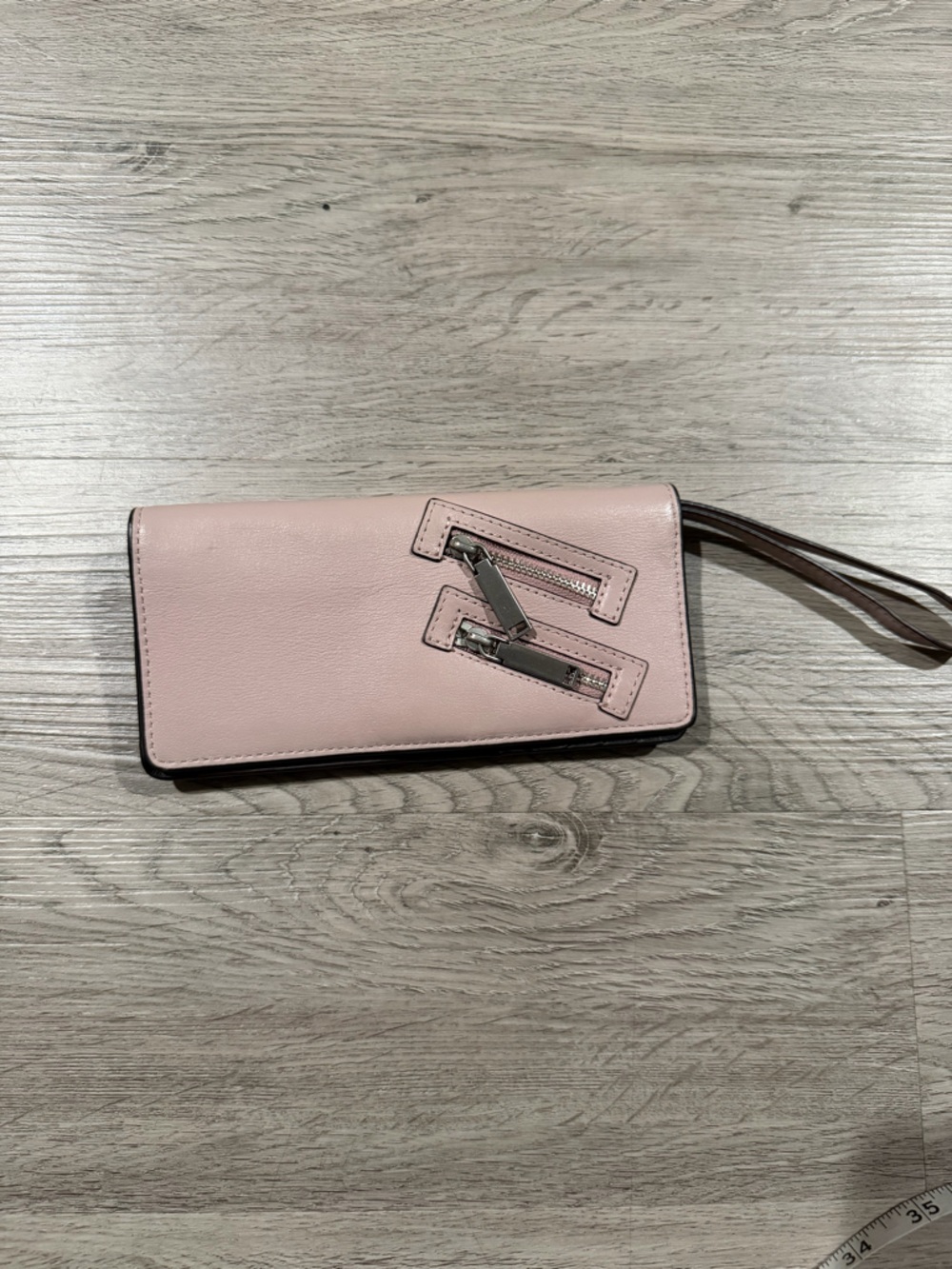 Rebecca Minkoff Blush Pink Wristlet Wallet with Zipper Accent